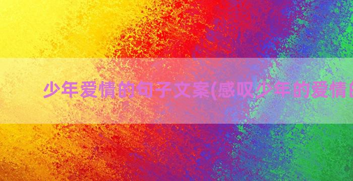 少年爱情的句子文案(感叹少年的爱情的句子)