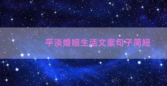 平淡婚姻生活文案句子简短