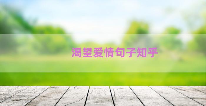 渴望爱情句子知乎