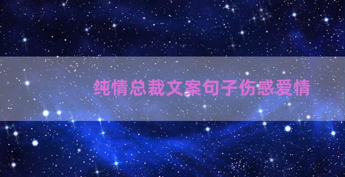 纯情总裁文案句子伤感爱情